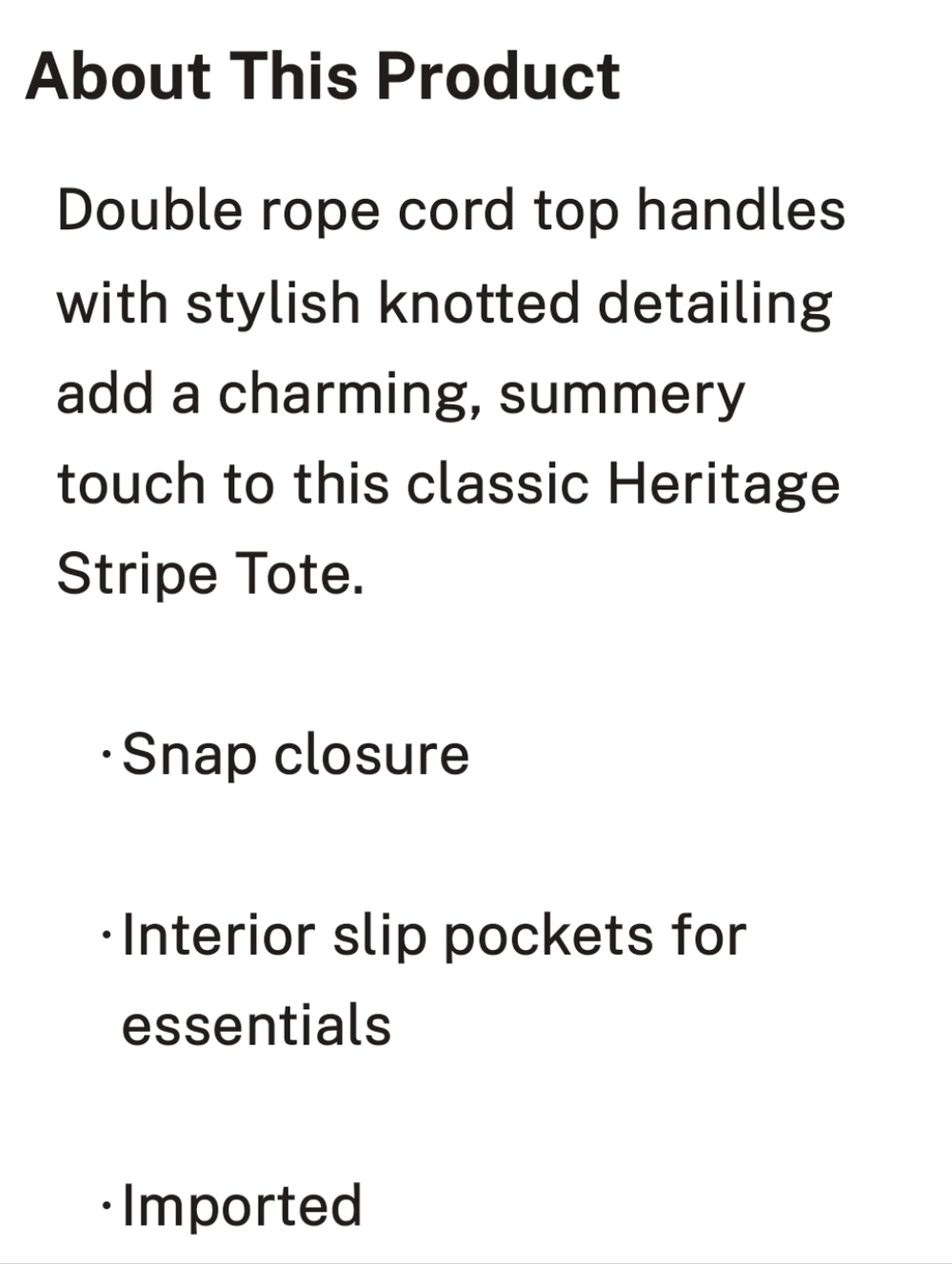 Victoria's Secret Heritage Stripe Rope Handle Tote Bag NEW SEALED MSRP $49.95 - Picture 9 of 14